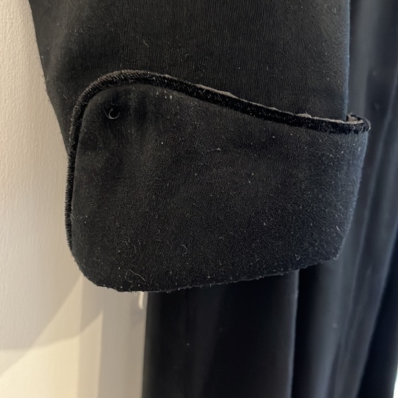 Yves Saint Laurent RARE single breasted max length coat wool w/velvet accents - Picture 6 of 13